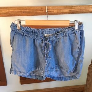Jessica Simpson maternity blue chambray shorts